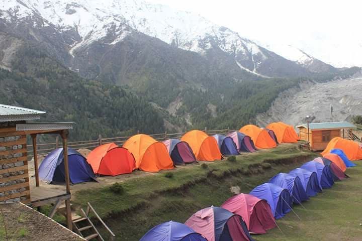 Trekking group on the route to Nanga Parbat Base Camp.